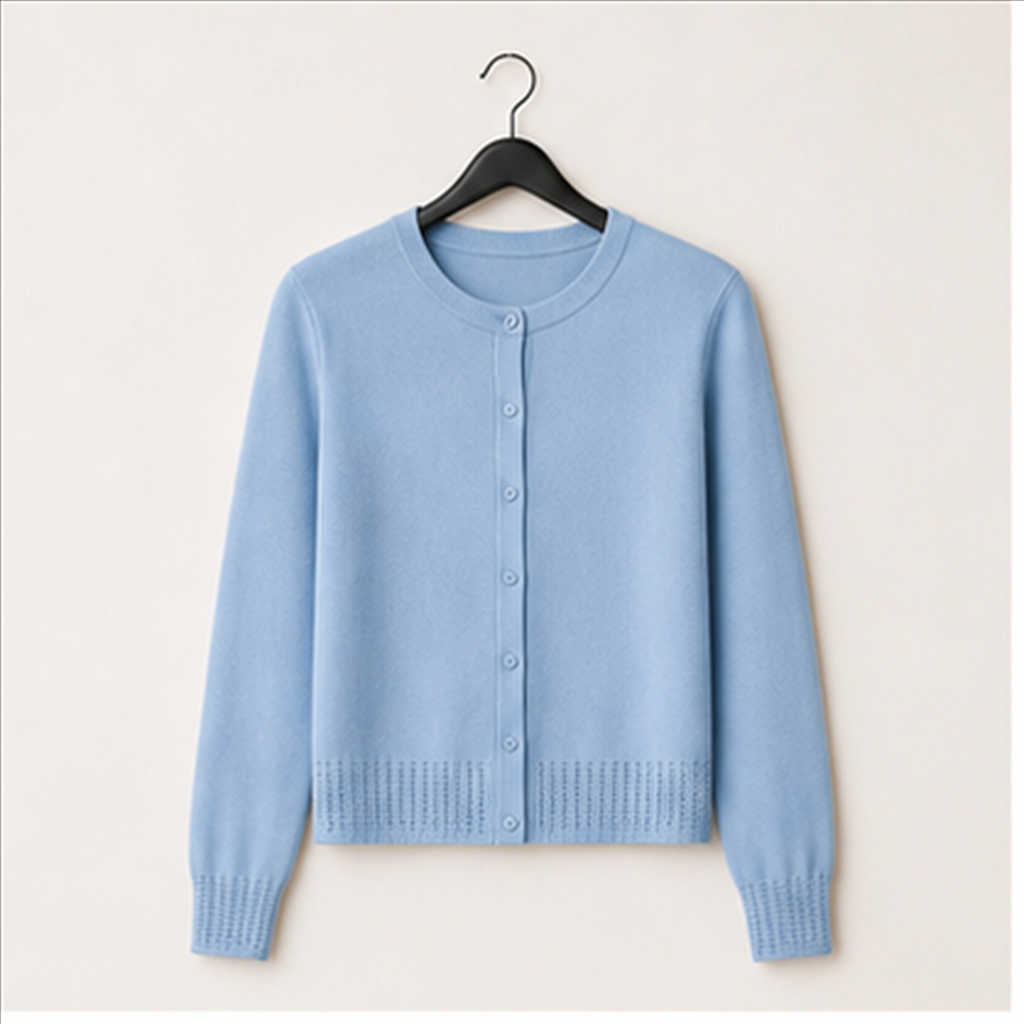 Women's Long Sleeve Knit Cardigan Sweaters Casual Dressy Open Front Button Down Cardigans Summer Outfits - front view